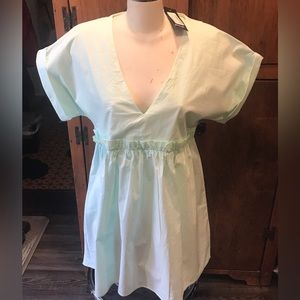 NWT - V-Neck Smock Skater Dress - Green - Size 10
